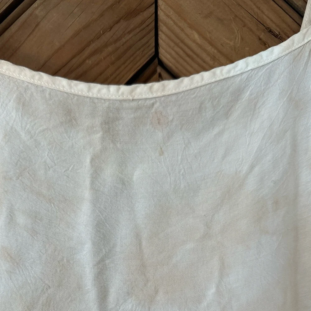 Free People Intimately XS white midi dress lace boho hand tie dyed - Picture 4 of 10